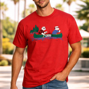 Vintage 80er Woolrich T-Shirt Herren – Canoeing Sheep Motiv, Größe L