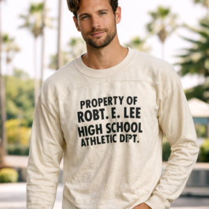 Hanesport Vintage 60er T-Shirt – Robert E Lee School Print, Gepolstertes Shirt, Herren